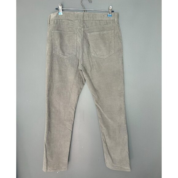 J Crew Pants Mens 31x30 (32X30) Gray Flex Slim Corduroy 5-Pocket Casual Stretch - Picture 15 of 16